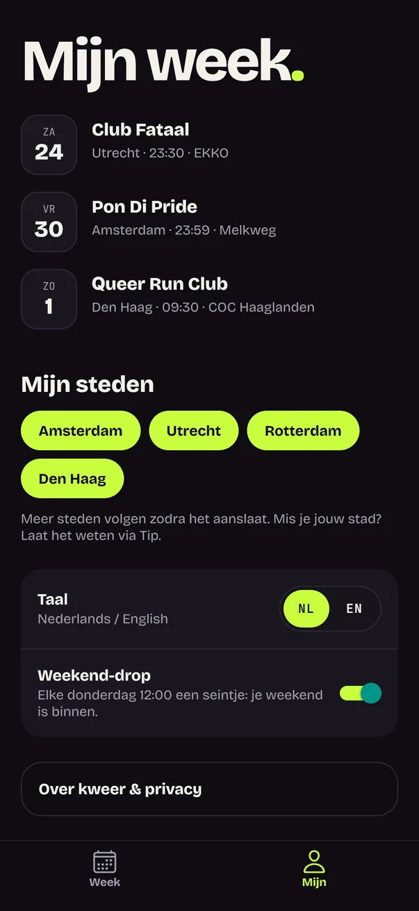 Mijn week met bewaarde events en meldingen